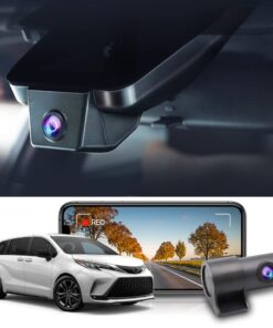 Fitcamx Front 2160P+Rear 1080P Dash Cam for 2021-2025 Toyota Sienna LE Limited XLE Platinum XSE (XL40), OEM Factory Look, Dual HD Video, Built-in WiFi & APP, Loop Recording, G-Sensor, 128GB Card