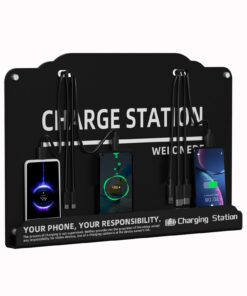 Wall Mounted Cell Phone Charging Station Mobile Phone Charging Station | Fast Charging 8 Device | Compatible with iPhone ipad Smartphone Tablets Port | Great for Offices Hotel Hospital Airport