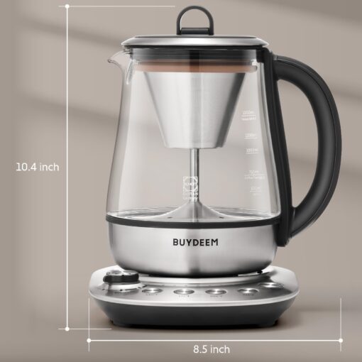 BUYDEEM K176 Tea Maker, Multifunctional Stainless Steel Electric Kettle for Tea and Coffee Brewing, Auto Keep Warm, 5 Flavor Controls, 1.5L - Image 2