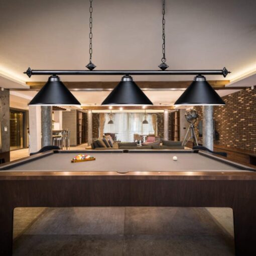Wellmet 3 Light Pool Table Light, Vintage Retro Kitchen Island Pendant Light with Matte Black Shade, Modern Industrial Chandelier - Image 6