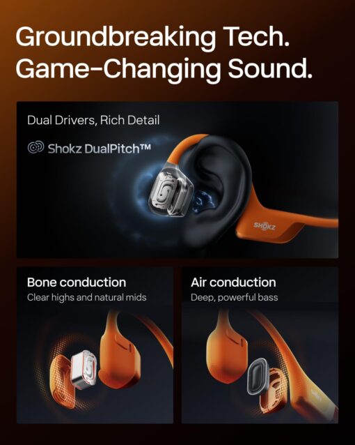 SHOKZ New OpenRun Pro 2 - Open-Ear, Bone Conduction Sport Headphones - with Headband - Sweat Resistant, Workout Headphones - Secure, Wireless, Comfortable Fit-Deep Bass and Smart Mic App - Image 7