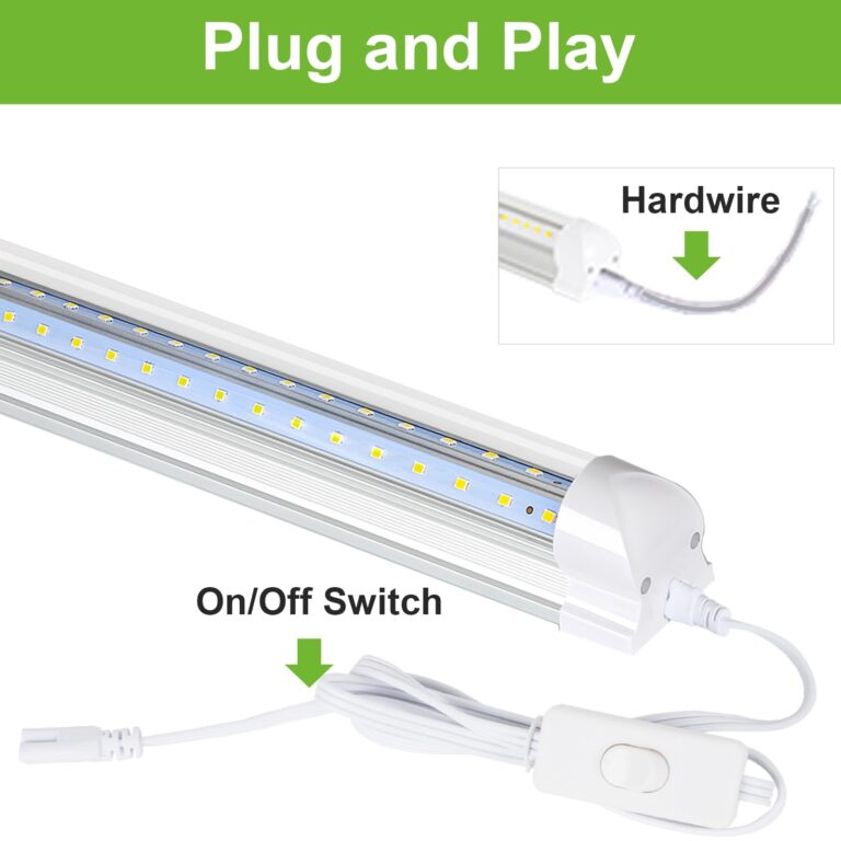 hykolity 8FT LED Shop Light, V Shape Integrated T8 LED Tube Light,10000LM, 80W, 5000K Daylight, 8 Foot Linkable Shop Lights with Built-in ON/Off Switch for Warehouse, Workshop, ETL, 10 Pack - Image 6