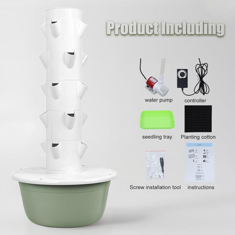vhdurike 20/28/36 Pots Hydroponic Tower, Aeroponic Tower Garden System with Tank, Hydroponics Growing System Kit for Home Indoor Gardening System,9 Layers - Image 3