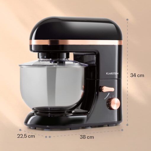 KLARSTEIN Bella Elegance Electric Stand Mixer, Grinder, Meat Mixer, Food Mixer, Dough blender, Beater, 1.3-gallon Stainless Steel Bowl, Easy Cleaning, 650W, 6 Speed Levels - Image 3