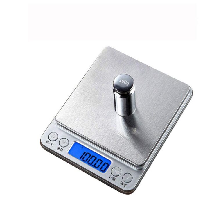Digital Display Electronic Scale LCD Backlit High Precision Easy Read Tare Function for Fruit Vegetables Weighing (Size : 3kg/0.1g) (500g/0.01g) ()