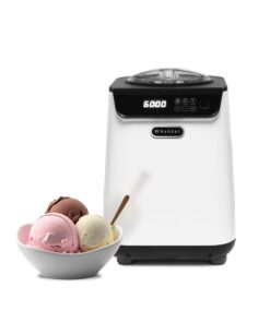 Whynter Ice Cream Maker Machine Automatic 1.28 Qt Upright with Built-in Compressor, LCD Digital Display & Timer, No Pre-Freezing, ICM-128WS, White
