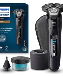 Philips Norelco Shaver Series 9400 Wet and Dry Electric Shaver, with Lift and Cut Shaving System and SenseIQ Technology, Pop-up Trimmer, Model S9606/80