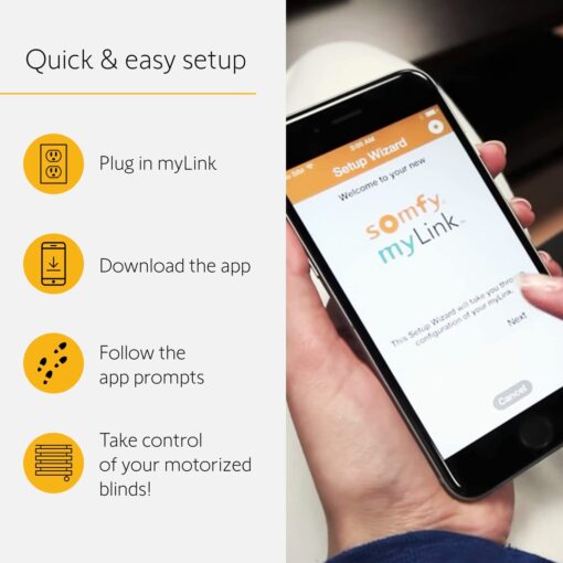 somfy myLink RTS Hub - Control Motorized Blinds, Shades, Curtains & Awnings with Alexa & Google Assistant - Quick Setup, 16-Channel Control, Wake Up to Sunshine, Wi-Fi Connection - #1811403 - Image 5