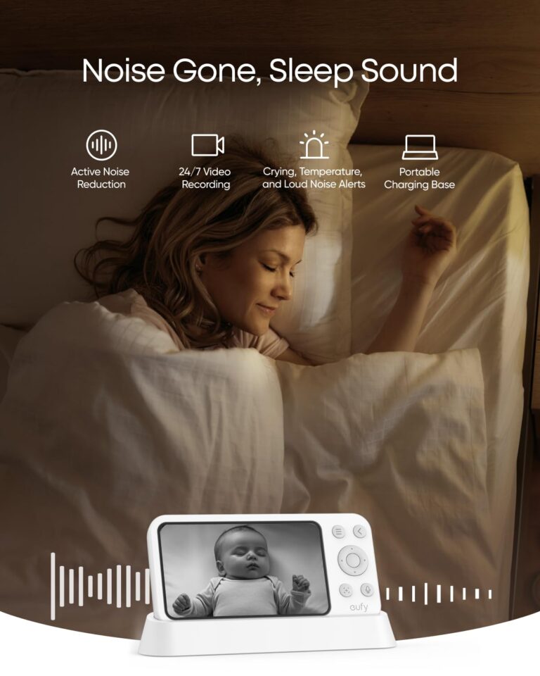 eufy Security Baby Monitor E21 with 4K UHD Camera, 5'' 720p Display, 8X Zoom, Hybrid Wi-Fi and No Wi-Fi Connection, 24/7 Recording in app, Pan-Tilt, Portable Camera with Built-in Battery, ANR - Image 3
