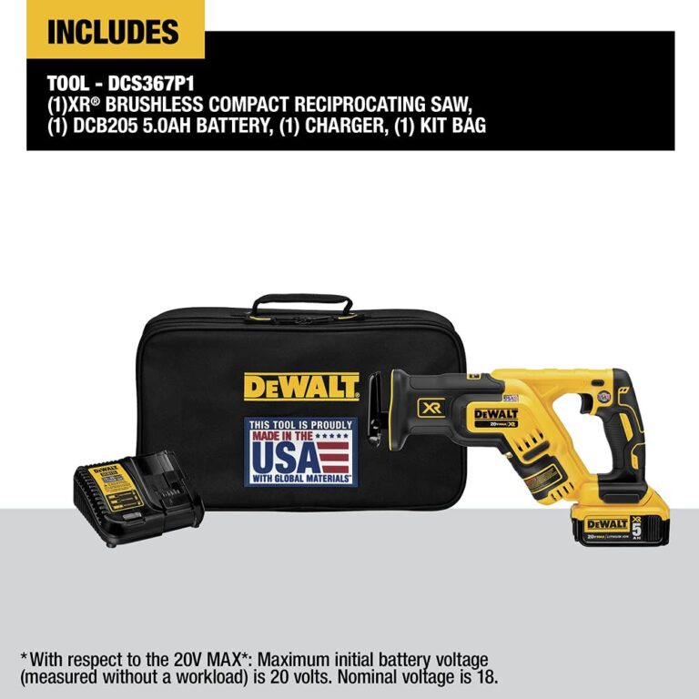 DEWALT 20V MAX XR Compact Reciprocating Saw, 5.0-Amp Hour, Cordless (DCS367P1) - Image 8