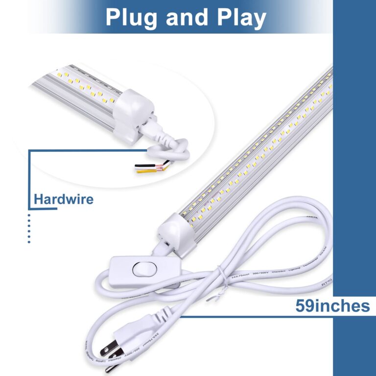 ONLYLUX 8Ft LED Shop Light Fixture - 8 Foot 100W 15000LM 6500K, Linkable with Plug LED Lights for Garage,V Shape, 96" T8 LED Tube Light, Hight Output,Pack of 10 - Image 4
