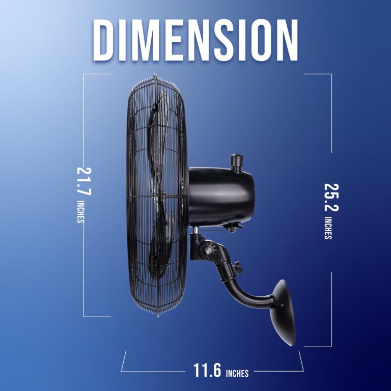 Tornado 20 Inch Pro Series High Velocity Oscillating Waterproof Outdoor Wall Mount Fan For Industrial, Commercial, Residential Use 3 Speed 5250 CFM UL Safety Listed - Image 8
