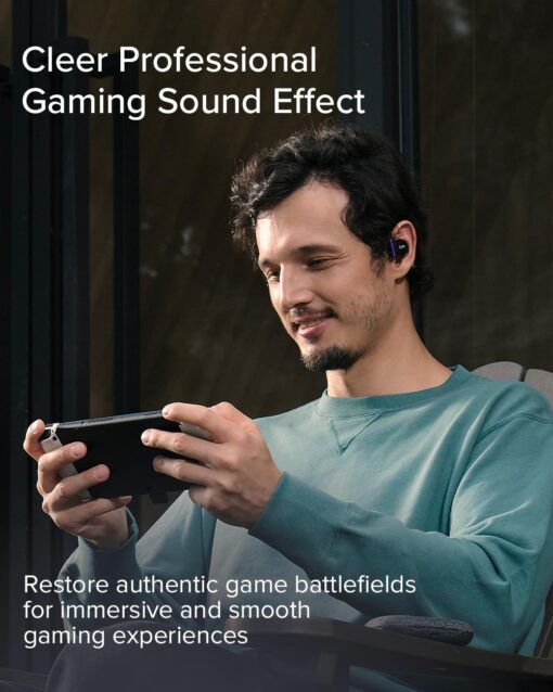 Cleer ARC II Gaming Earbuds - True Wireless Open Ear Headphones, Ultra-Low Latency, Snapdragon Sound, Bluetooth 5.3, USB-C Dongle, 35Hr Battery, Compatible with PS4, PS5, PC, Switch,White - Image 5