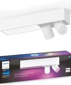 Philips Hue Centris Smart LED Ceiling Spotlight Fixture, White - White and Color Ambiance Color-Changing Light - 2 Lights - Control with App - Works with Alexa, Google Assistant, and Apple Homekit