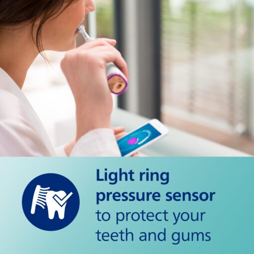 Philips Sonicare DiamondClean Smart 9750 Electric Toothbrush, Sonic Toothbrush with App, Pressure Sensor, Brush Head Detection, 5 Brushing Modes and 3 Intensity Levels, Rosegold, HX9924/67 - Image 6