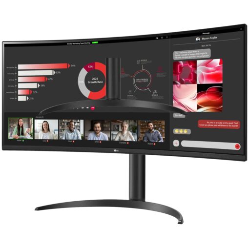 LG 34WR55QC-B 34" Curved UltraWide WQHD HDR 10 100Hz Monitor with USB Type-C, 3440x1440 Curved Display, 100Hz Refresh Rate, AMD FreeSync, Borderless Design - Image 10