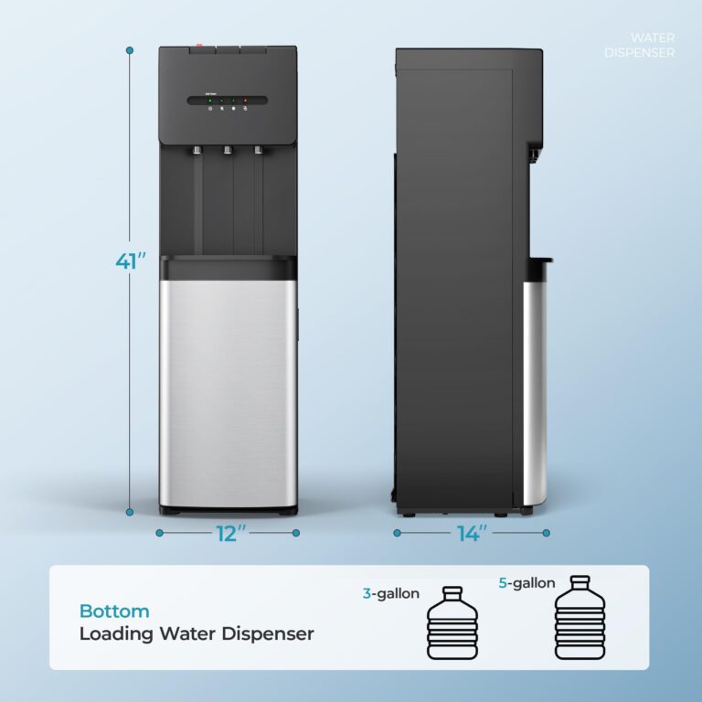 Euhomy Self-Cleaning Bottom Loading Water Dispenser, 3 Temperatures - Cold/Hot/Warm, with Child Lock, Display Light, Suitable for Apartments, Schools, Companies, Black - Image 4