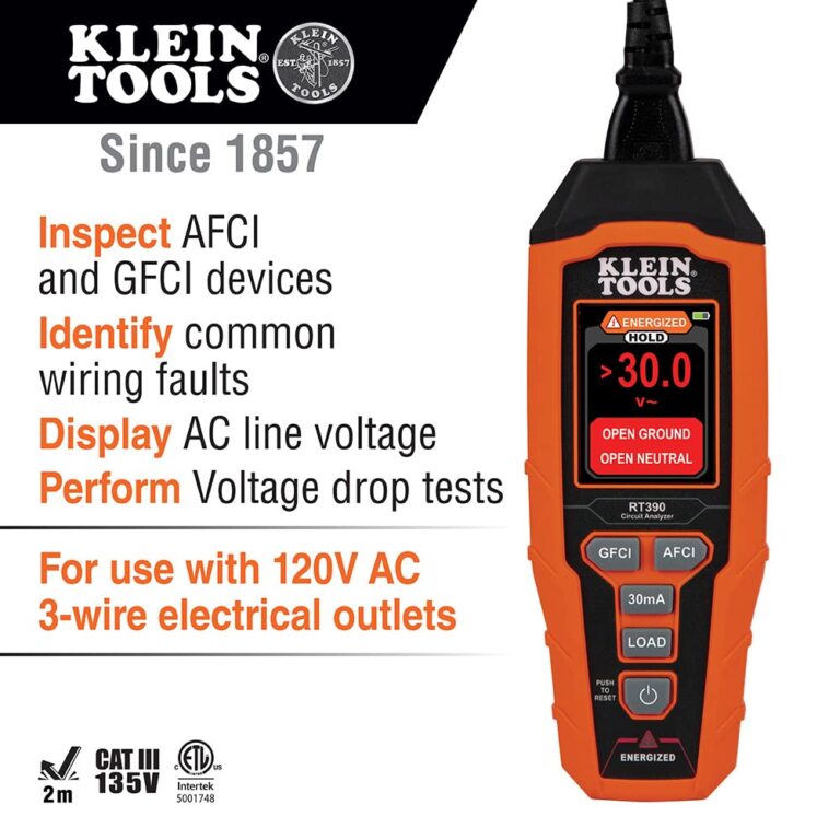 Klein Tools Circuit Analyzer RT390 with LCD and Breaker Finder ET310 for Wiring Faults and GFCI Testing - Image 6