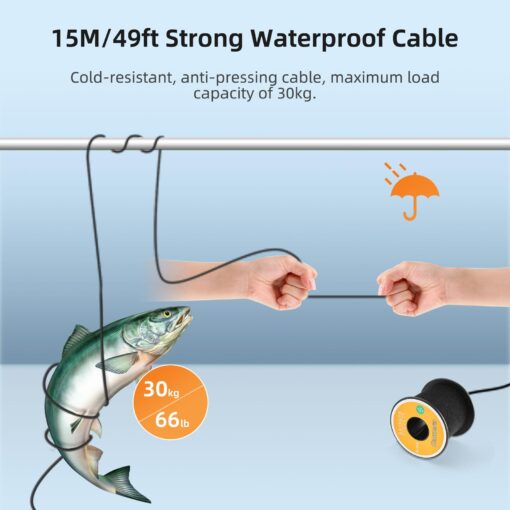 Eyoyo Underwater Fishing Camera 7 inch LCD Monitor Fish Finder Waterproof 1000TVL Fishing Camera 12pcs Infrared Lights for Lake, Boat, Ice Fishing - Image 4
