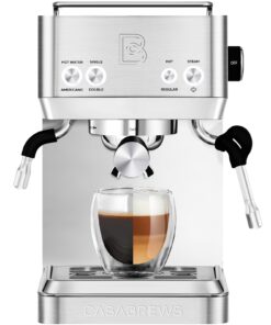 CASABREWS Espresso Machines with Milk Frother, 20 Bar Espresso Maker with Hot Water Wand for Americano, Latte, Cappuccino, Espresso Coffee Machine with Adjustable Temperature, Gifts for Coffee Lovers