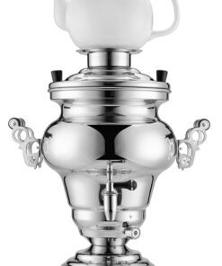 APL Electric Samovar Russian Persian Turkish Tea Maker Water Kettle Stainless Steel Ceramic Porcelain Teapot 5+1=6 Liter 110V 1000W Auto Shut Off, Keep Warm, 14x11x17, AI318