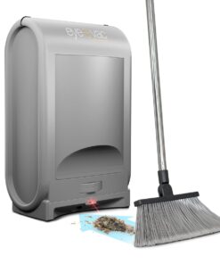 EyeVac Pro Touchless Vacuum Automatic Dustpan - Ultra Fast & Powerful - Great for Sweeping Salon Pet Hair Food Dirt Kitchen, Corded Canister Vacuum, Bagless, Automatic Sensors, 1400 Watt (Silver)