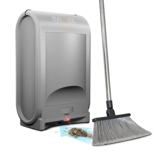 EyeVac Pro Touchless Vacuum Automatic Dustpan - Ultra Fast & Powerful - Great for Sweeping Salon Pet Hair Food Dirt Kitchen, Corded Canister Vacuum, Bagless, Automatic Sensors, 1400 Watt (Silver)