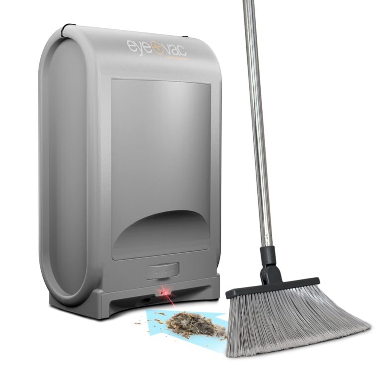 EyeVac Pro Touchless Vacuum Automatic Dustpan - Ultra Fast & Powerful - Great for Sweeping Salon Pet Hair Food Dirt Kitchen, Corded Canister Vacuum, Bagless, Automatic Sensors, 1400 Watt (Silver)