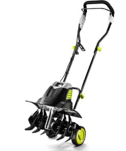 Electric Tiller 12 Amp Rototiller：Powerful Garden Tiller with 6 Steel Tines Tiller, Hand Tiller with 17.7 inch Tilling Width 8'' Tilling Depth for Gardening, Cultivator for Lawn