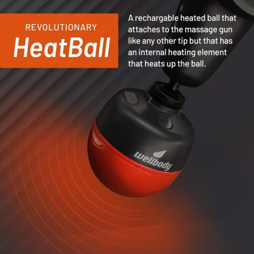 Wellbody Advance Deep Tissue Massage Gun with Heat | Heated Massager with ThermoPulse Vibration Tech | Handheld Massager for Muscle Relief - Ergonomic Grip - Image 8