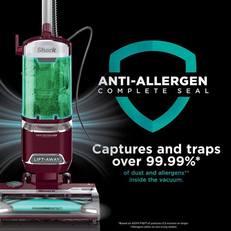 Shark DETECT Lift-Away Corded Upright Vacuum with Detect Technology, Self-Cleaning Brushroll for No Hair Wrap, Anti-Allergen Complete Seal, and Odor Neutralizer Technology, Burgundy, LA492 - Image 5