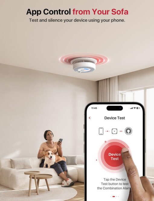 X-Sense Smart Smoke Detector Carbon Monoxide Detector Combo, Battery-Operated (Not AC Hardwired) Interconnected Combination Smoke Carbon Monoxide Detector, 5 Detectors with 1 Base Station, SC07-MR51 - Image 6