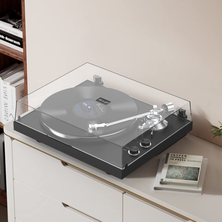 Turntables Belt-Drive Record Player with Wireless Output Connectivity, Vinyl Player Support 33&45 RPM Speed Phono Line USB Digital to PC Recording with Advanced Magnetic Cartridge&Counterweight Black - Image 2