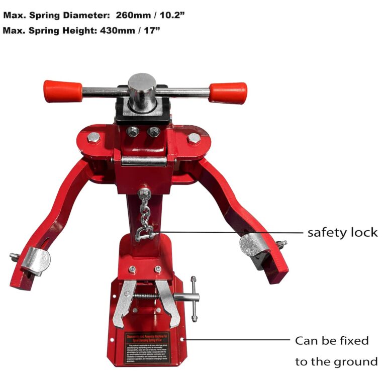 HTTMT- Red Heavy Duty Hydraulic Vehicle Auto Spring Compressor Hand Operate Spring Coil Compressor Jack Compression Strut Rising Handle (Maximum Height 16.92" (430 mm) [P/N: ET-CAR-FIX003B-Red] - Image 8