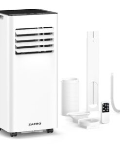 ZAFRO 10,000 BTU Portable Air Conditioners, 4 Modes Portable AC Unit with Fast Cooling/Energy Saving/Remote Control/24Hrs Timer for Bedroom/Dorms/Indoor Rooms, White
