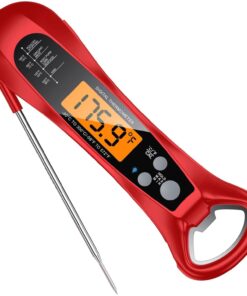 NIUTA Meat Thermometer Digital, 1 Sec Instant Read, NIST Certified Accurate to ±0.5℉, Ultra Bright LED Screen, 100% Waterproof, Auto-Rotate, BBQ/Smoker/Candy, Valentines Gift, HD-AAA
