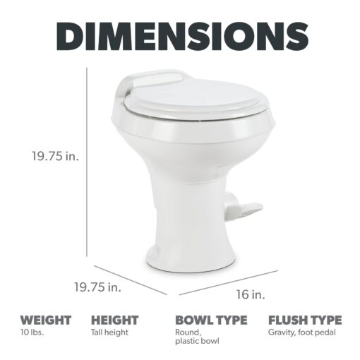 Dometic 302300071 300 Series Standard Height Toilet, White - Image 9