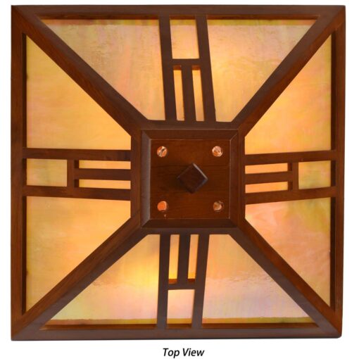 Bieye L10796 Mission Tiffany Style Stained Glass Table Lamp with Wooden Base, 26 inches Tall - Image 8