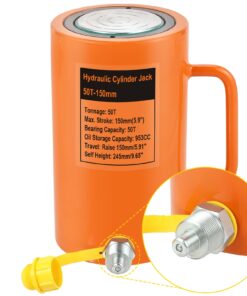 OXMART 50T 6In Hydraulic Cylinder Jack, Stroke Hydraulic Lifting Cylinder 150mm, Oil Storage Capacity 953CC, Hydraulic Ram Cylinder Solid for Power, Chemicals, Steel, Bridges, Shipbuilding, Machinery