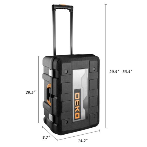DEKOPRO 258 Piece Tool Kit with Rolling Tool Box Socket Wrench Hand Tool Set Mechanic Case Trolley Portable - Image 5