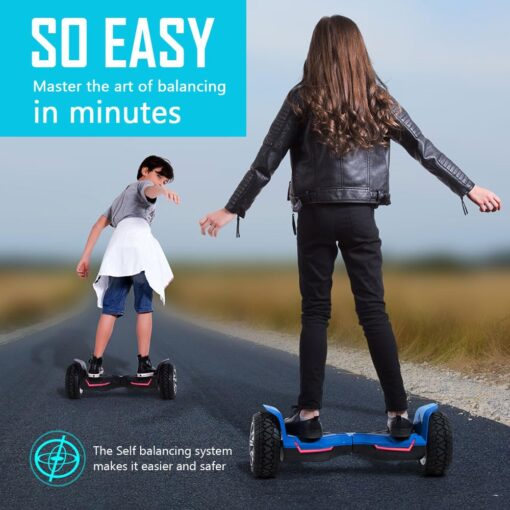 Gyroor Warrior 8.5 inch All Terrain Off Road Hoverboard with Bluetooth Speakers and LED Lights, UL2272 Certified Self Balancing Scooter - Image 2