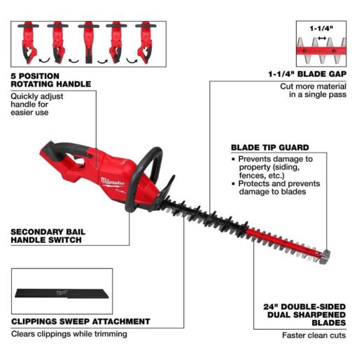 Milwaukee M18 Fuel 24 Inch Hedge Trimmer (Bare Tool) - Image 2