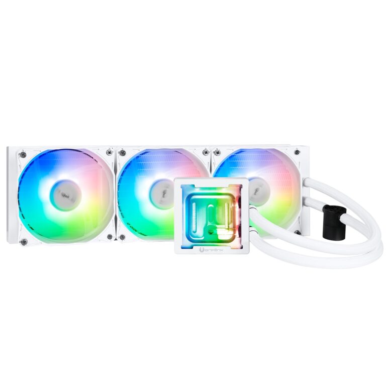 BitFenix Cube AIO ARGB CPU Liquid Cooler 360mm Radiator Black, Intel LGA1700/AMD AM5 Ready, Innovative Pump with Lift of 1.8 M/high Efficiency 5500RPM/ Silent 15DB, Made in Taiwan