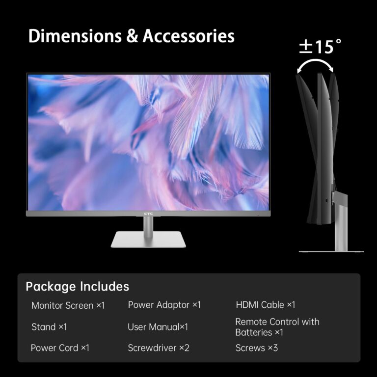 KTC 32 Inch 4K Smart Monitor with Google TV System 3840 * 2160P Netflix Licensed Type C 65W PD Speakers 5W*2 Dolby Audio Hey Google Voice Remote HDR WiFi Bluetooth VESA Tiltable 32 in Smart TV - Image 2