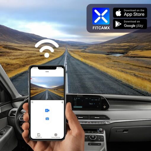 Fitcamx 4K Dash Cam Suitable for Hyundai Palisade 2020 2021 2022 (Part No#S8000) Limited SE SEL Calligraphy, OEM Look, UHD 2160P Video, Loop Recording, WiFi & APP, G-Sensor, Easy to Set, 64GB Card - Image 4