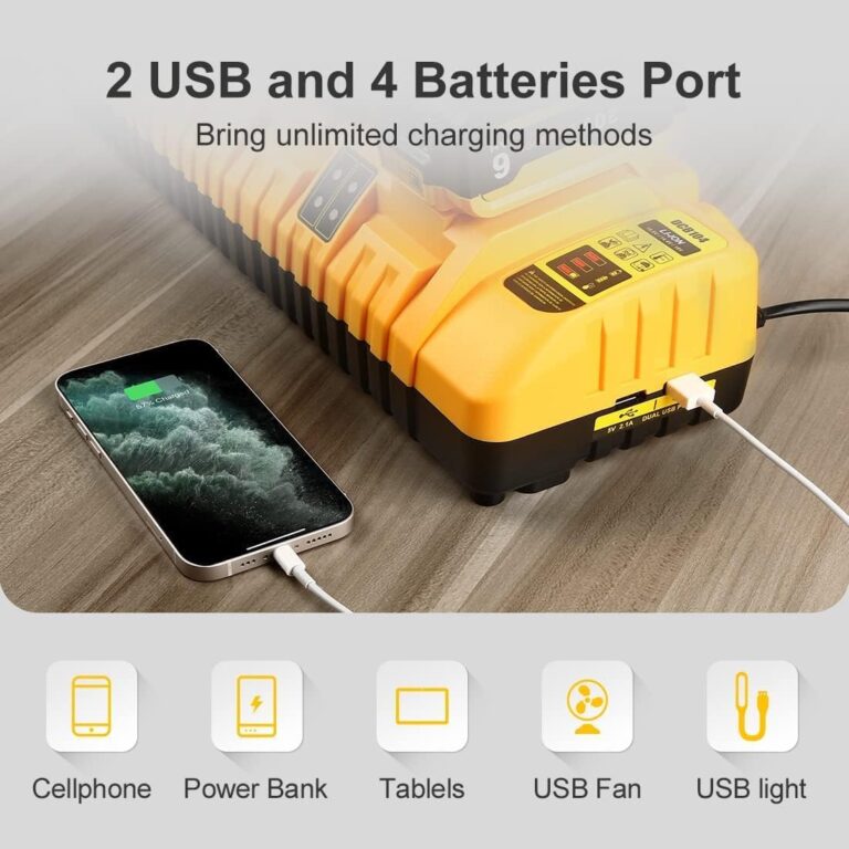 COOMYXIN 20v max Battery and Charger Combo with 3-Pack 6.0Ah 20V Batteries and 4-Port DCB104 Charger, Compatible with Dewalt 12V-20V Batteries and All Dewalt 20V Cordless Tools - Image 4