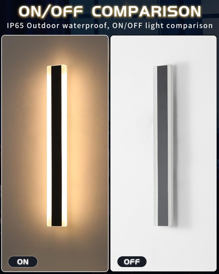 Mikeru 2pack 47.2inch Outdoor Wall Light Fixtures, 10%-100% Dimmable Outdoor Wall Lights Exterior Front Porch Light 3000-6000k Wall Mounted Led Lighting for Basement, Shop,Garage Lighting - Image 4