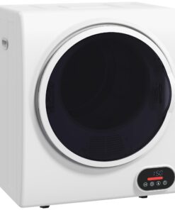 HOMCOM Portable Clothes Dryer, Compact Laundry Dryer with 1.5 cu.ft Stainless Steel Drum, Intelligent Drying, 120V 850W Front Load Electric Dryer for Apartments, Dorms, RVs - White