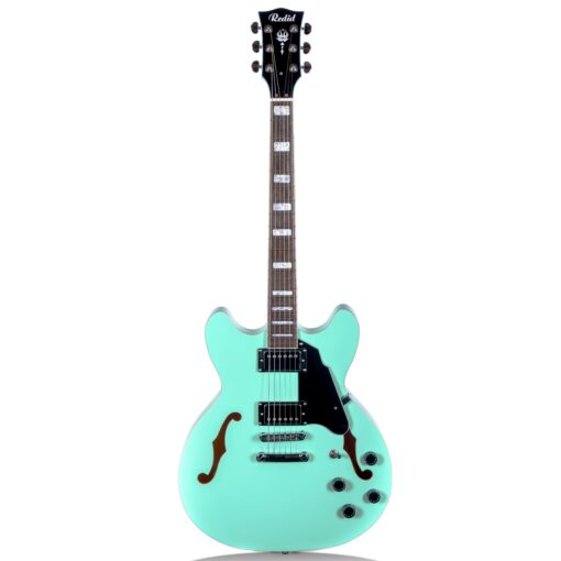 Redid Semi-Hollow Body Electric Guitar RD-100 Jazz Guitar with F-Hole,Maple neck,humbucker Pickups(Green)