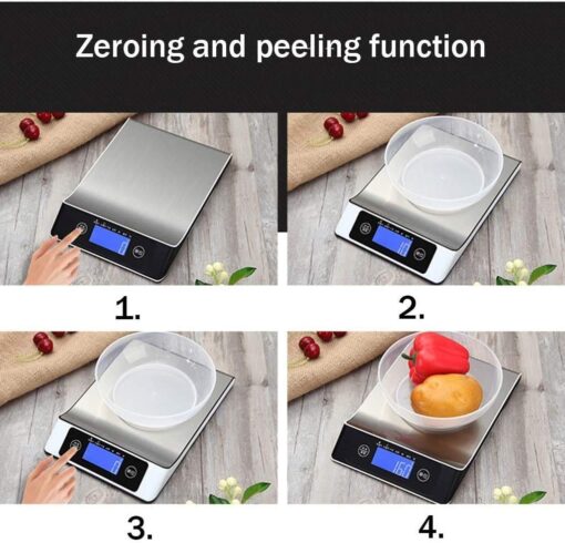 ZOCWJK Electronic Scales High Precision Electronic Cooking Scale Digital Stainless-Steel Food Scale Jewelry Scales Scales(Orange-15kg/1g - Image 4